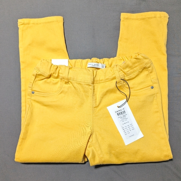 NWT Name it Yellow kids Capri pants size 13 Basic needs adjustable waist - Picture 1 of 10